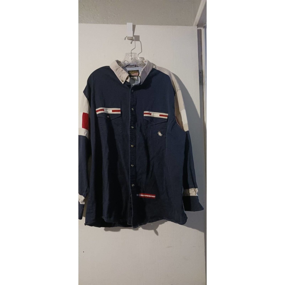 U.S. Western Shirt Men Sz 2XL‎ Long Sleeve VINTAGE Patriotic
